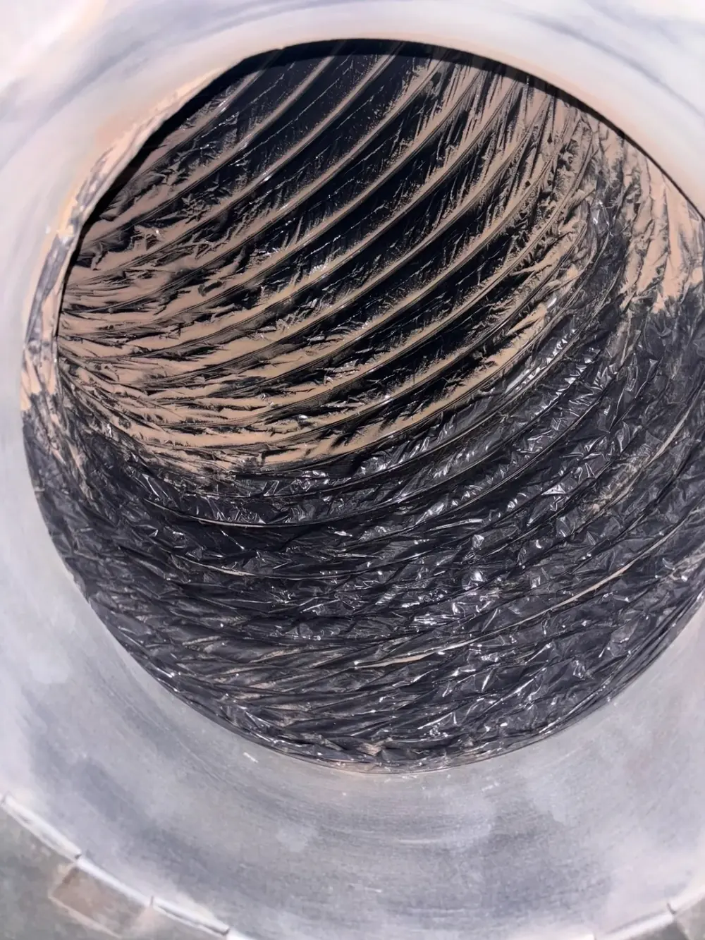 Duct interior after cleaning