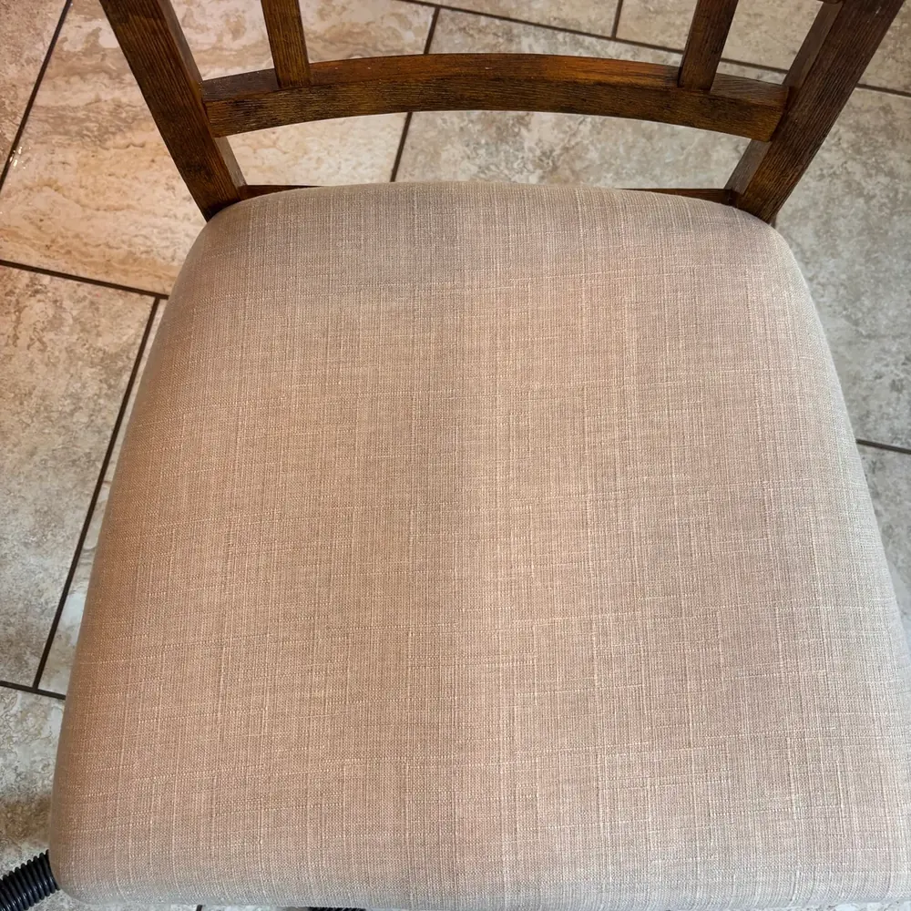 Dining chair seat after cleaning
