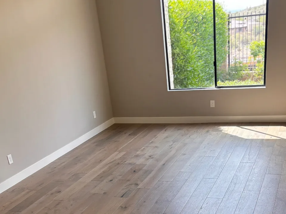 Engineered oak hardwood floor after cleaning